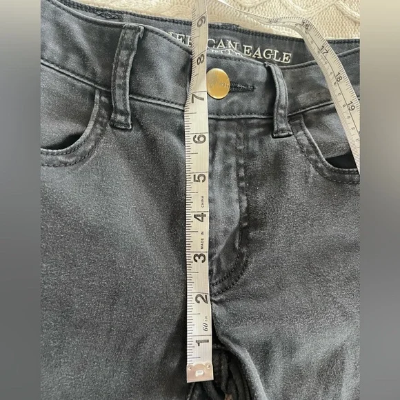 American Eagle Black Stretch Jeggings Women’s Size 0 Long - Picture 10 of 15